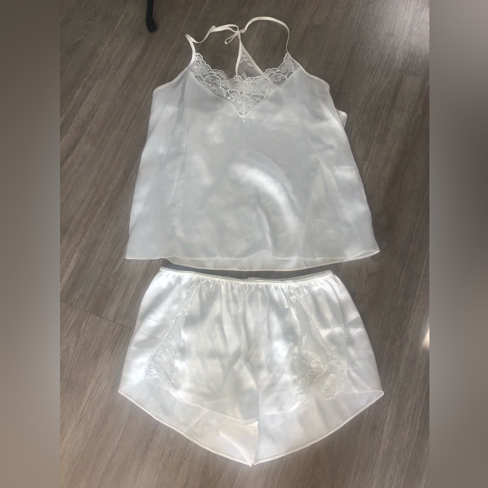 In Bloom Satin Lace Pajama Set